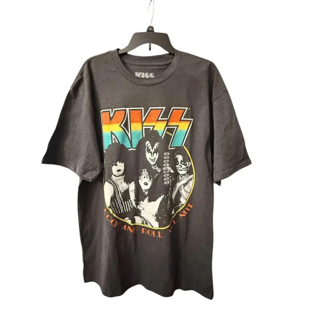 NWT KISS Band T-Shirt "Rock and Roll All Nite" Graphic Size 1XLT - Picture 1 of 5